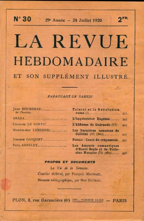 Livrenpoche : La revue hebdomadaire 29e année n°30 - Collectif - Livre