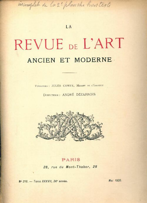 Revue de l'art ancien et moderne n°216 - Collectif -  Revue de l'art ancien et moderne - Livre