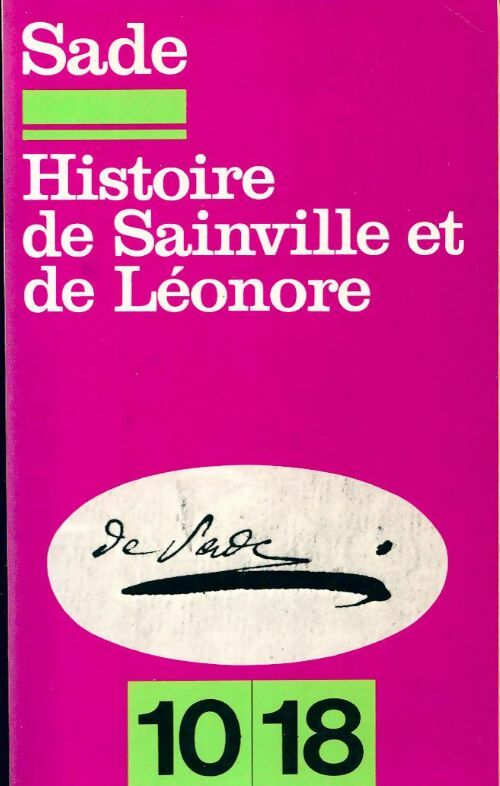 Livrenpoche : Histoire de Sainville et de Léonore - D.A.F. Marquis De Sade - Livre