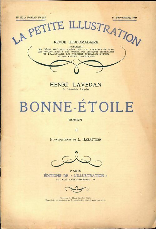 Livrenpoche : La petite illustration n°552 roman n°255 : Bonne-Etoile Tome II - Henri Lavedan - Livre