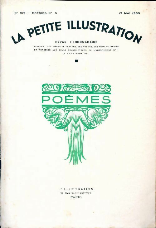Livrenpoche : La petite illustration n°919 Poésies n°10 - Collectif - Livre