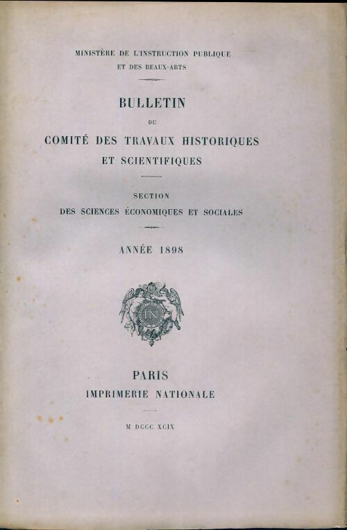 Livrenpoche : Bulletin du comité des travaux historiques et scientifiques 1898 - Collectif - Livre