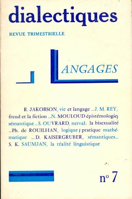 Livrenpoche : Dialectiques n°7 : Langages - Collectif - Livre