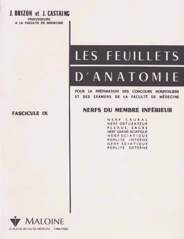 Nerfs du membre inférieur - J. Castaing, J Brizon - Livre