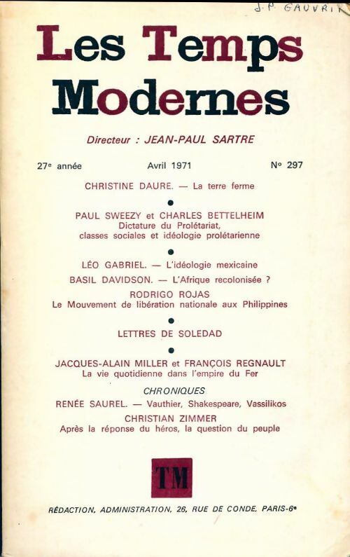 Livrenpoche : Les temps modernes n°297 - Collectif - Livre