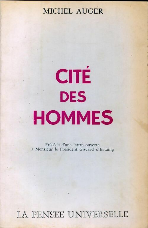 Livrenpoche : Cité des hommes - Michel Auger - Livre