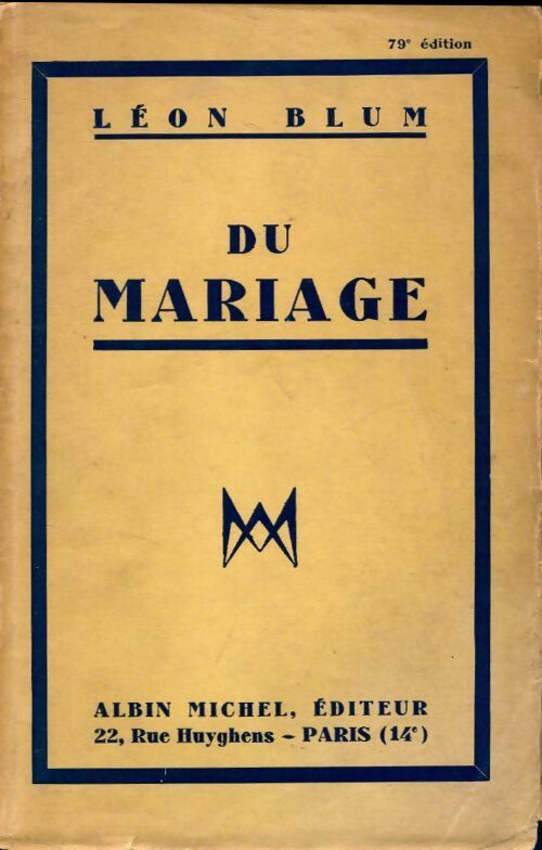 Livrenpoche : Du mariage - Léon Blum - Livre