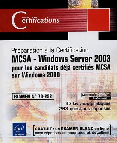 Livrenpoche : Mcsa - windows server 2003 - Jean-Yves Corfmat - Livre