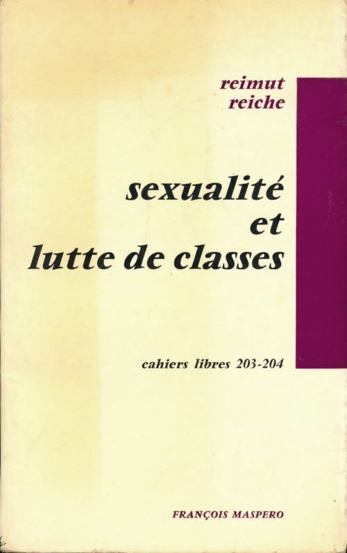 Livrenpoche : Sexualité et lutte de classes - Reiche Reimut - Livre
