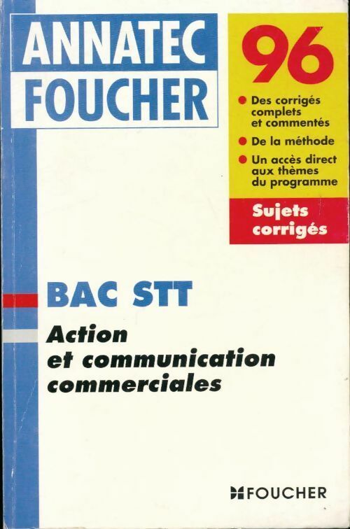 Livrenpoche : Action et communication commerciales Bac STT Sujets corrigés 1996 - Igman - Livre
