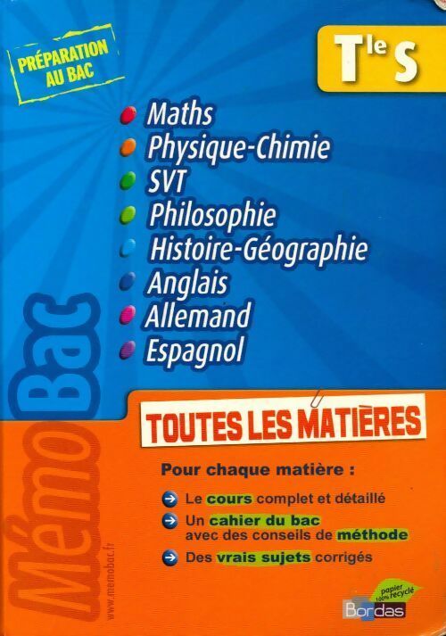Livrenpoche : Toutes les matières Terminale S - Collectif - Livre