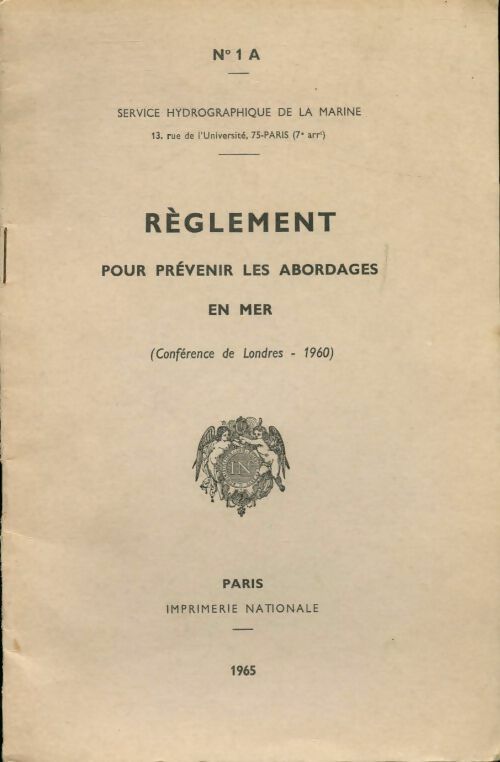 Livrenpoche : Règlement pour prévenir les abordages en mer - Inconnu - Livre