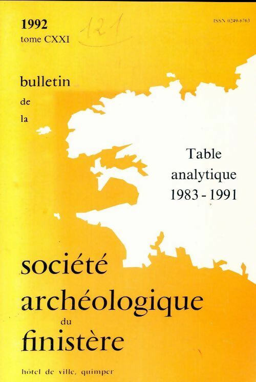Livrenpoche : Bulletin de la société archéologique du Finistère Tome CXXI - Collectif - Livre
