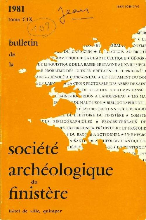 Livrenpoche : Bulletin de la société archéologique du Finistère Tome CIX - Collectif - Livre
