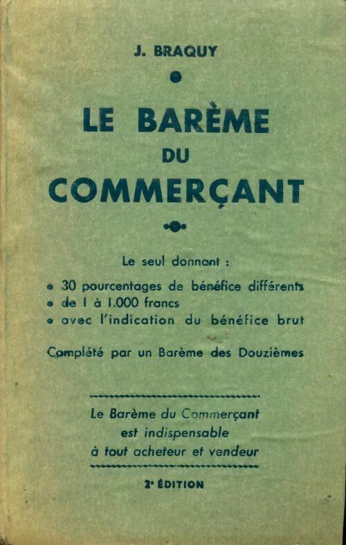 Livrenpoche : Le barème du commerçant - Jean Braquy - Livre