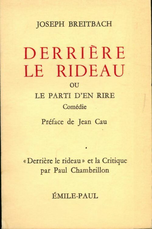 Livrenpoche : Derrière le rideau ou le parti d'en rire - Joseph Breitbach - Livre