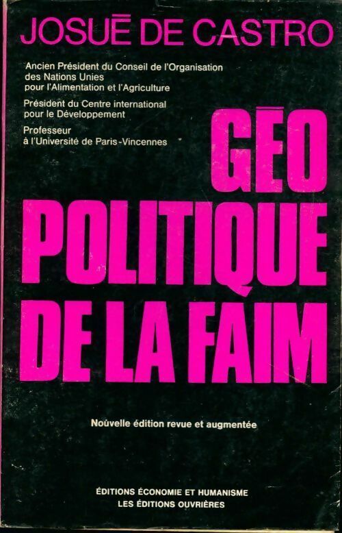 Livrenpoche : Géopolitique de la faim - Josué De Castro - Livre