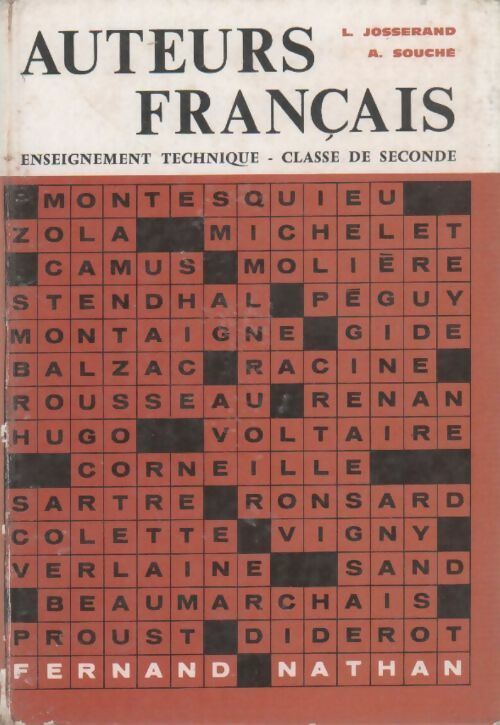 Livrenpoche : Auteurs français. Enseignement technique classe de seconde - L. Josserand - Livre
