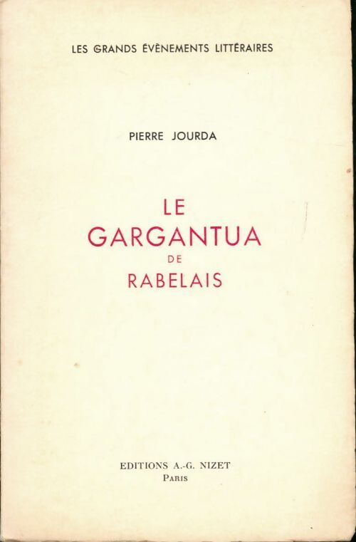 Le Gargantua de Rabelais - P. Jourda - Livre