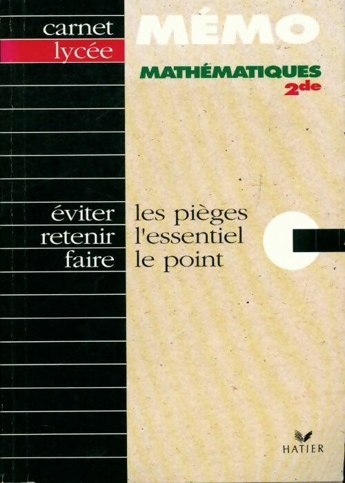 Mathématiques seconde - Jean-Dominique Picchiottino -  Carnet lycée - Livre