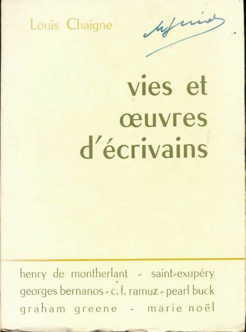 Livrenpoche : Vies et oeuvres d'écrivains - Louis Chaigne - Livre