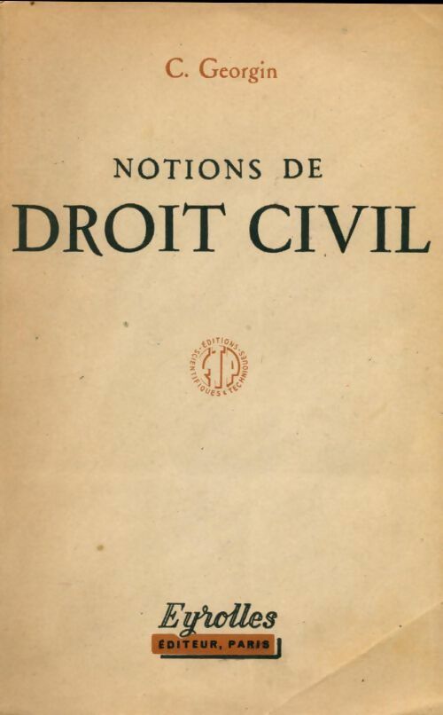 Livrenpoche : Notions de droit civil - C. Georgin - Livre