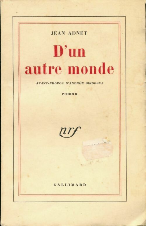 Livrenpoche : D'un autre monde - Adnet Jean - Livre