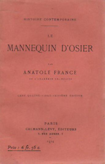 Livrenpoche : Le mannequin d'osier - Anatole France - Livre