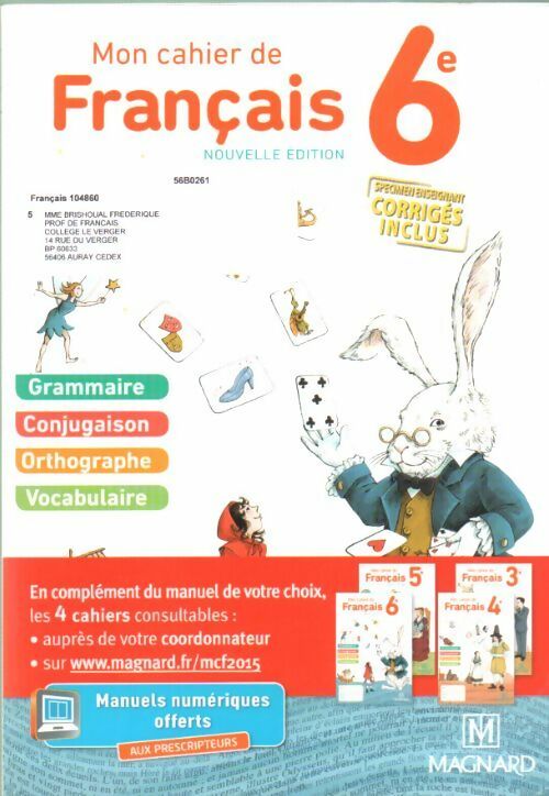 Livrenpoche : Mon cahier de français 6e - Yves Caron - Livre