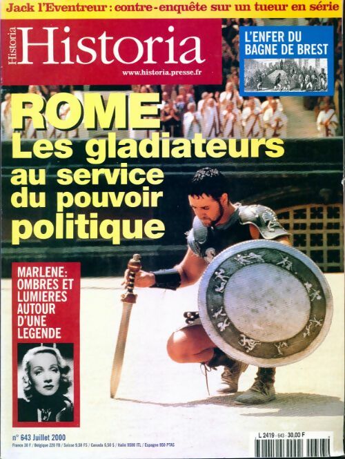 Livrenpoche : Historia n°643 : Rome. Les gladiateurs au service du pouvoir politique - Collectif - Livre