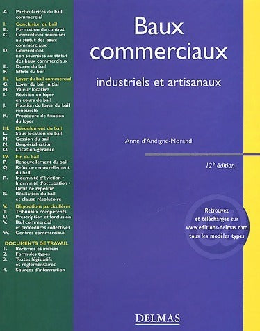 Baux commerciaux Industriels et artisanaux - Anne D'Andigné-Morand -  Delmas GF - Livre