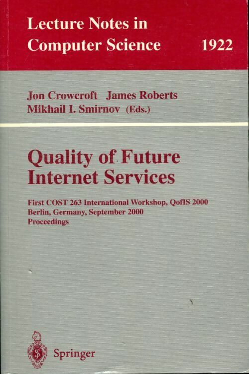 Livrenpoche : Quality of future internet services - Collectif - Livre