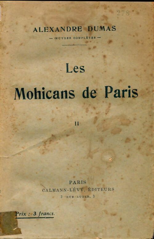 Livrenpoche : Les mohicans de Paris Tome II - Alexandre Dumas - Livre