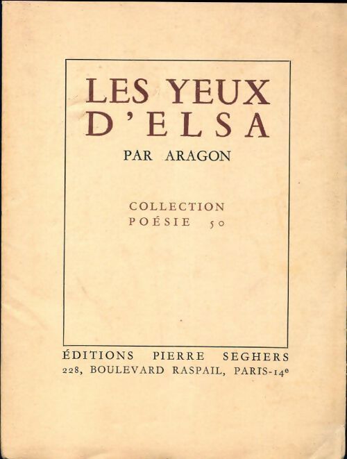Les yeux d'Elsa - Louis Aragon - Livre