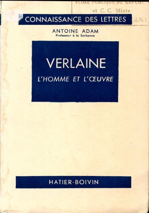 Livrenpoche : Verlaine - Antoine Adam - Livre