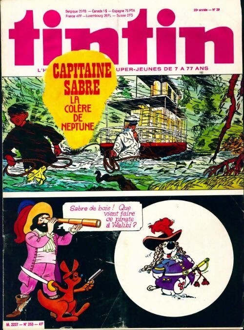 Tintin n°253 : Capitaine Sabre - Collectif -  Tintin (revue) - Livre