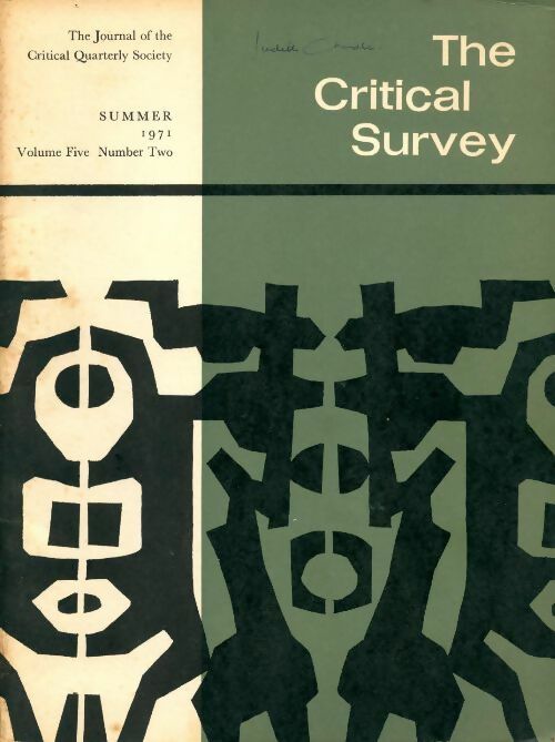 Livrenpoche : The Critical Survey Volume Five Number Two - Collectif - Livre