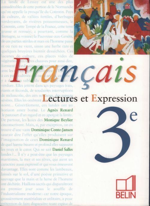 Livrenpoche : Français 3e. Lectures et expression - Collectif - Livre