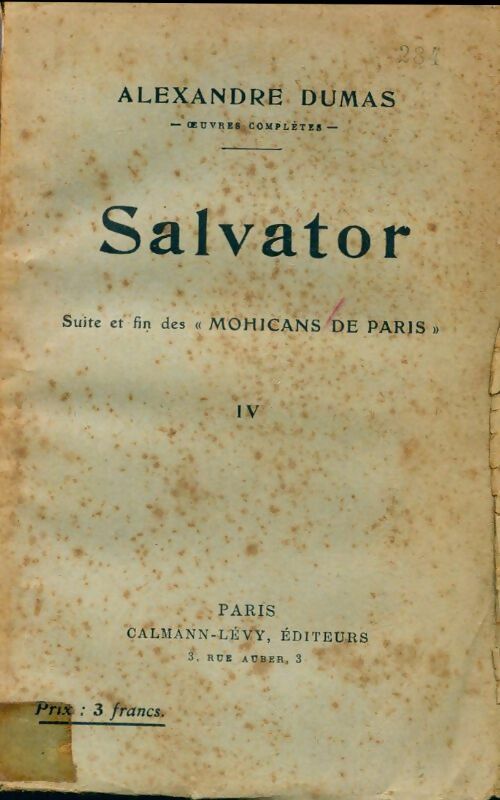 Livrenpoche : Salvator Tome IV - Alexandre Dumas - Livre