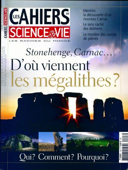 Livrenpoche : Les cahiers de science & vie n°103 : Stonhenge, Carnac... - Collectif - Livre