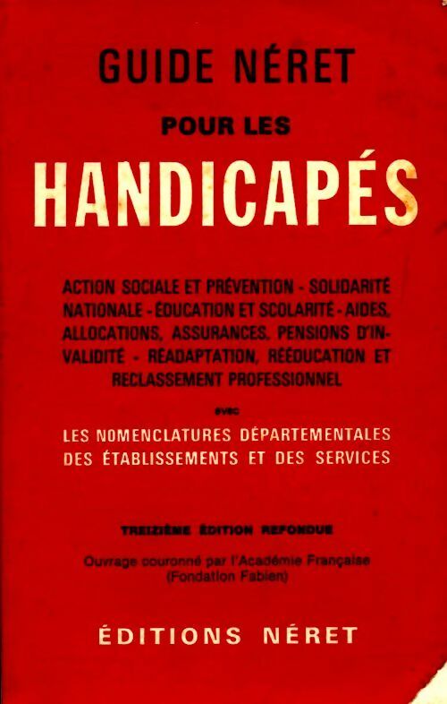 Livrenpoche : Guide Néret pour les handicapés - Inconnu - Livre