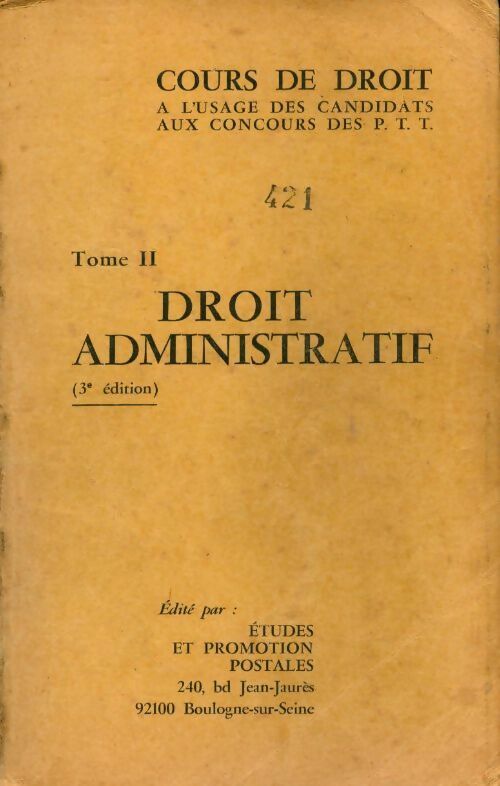 Livrenpoche : Droit administratif Tome II - Collectif - Livre