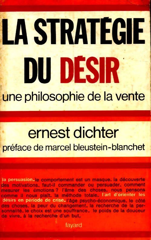 Livrenpoche : La stratégie du désir : une philosophie de la vente - Ernest Dichter - Livre