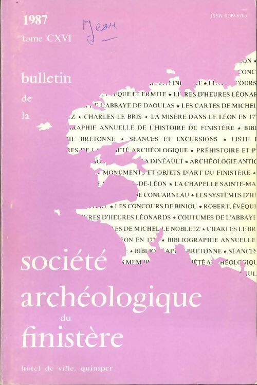 Bulletin de la société archéologique du Finistère Tome CXVI - Collectif -  Bulletin de la société archéologique du Finistère - Livre