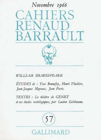 Livrenpoche : Cahiers Renaud-Barrault n°57 : Williams Shakespeare - Collectif - Livre