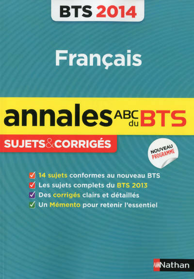 Livrenpoche : Français BTS Sujets & corrigés 2014 - Miguel Degoulet - Livre