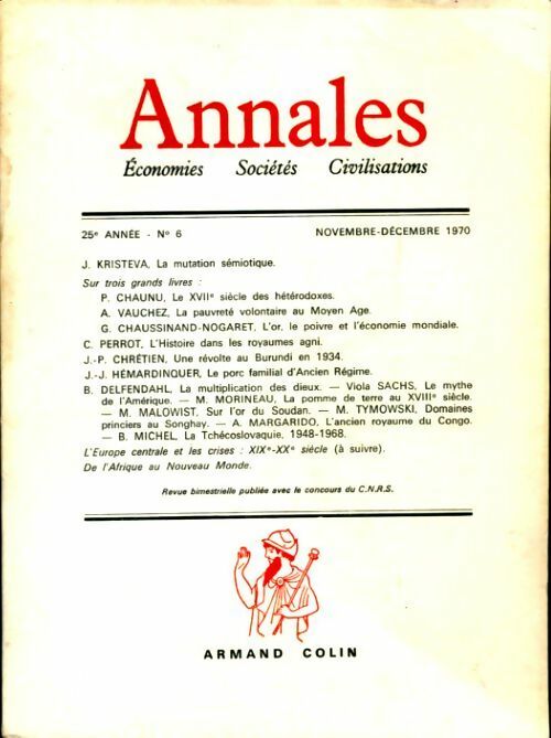Annales 25e année n°6 - Collectif -  Annales - Livre