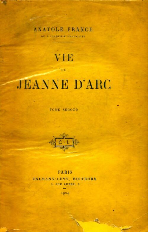 Livrenpoche : Vie de Jeanne D'Arc Tome II - Anatole France - Livre