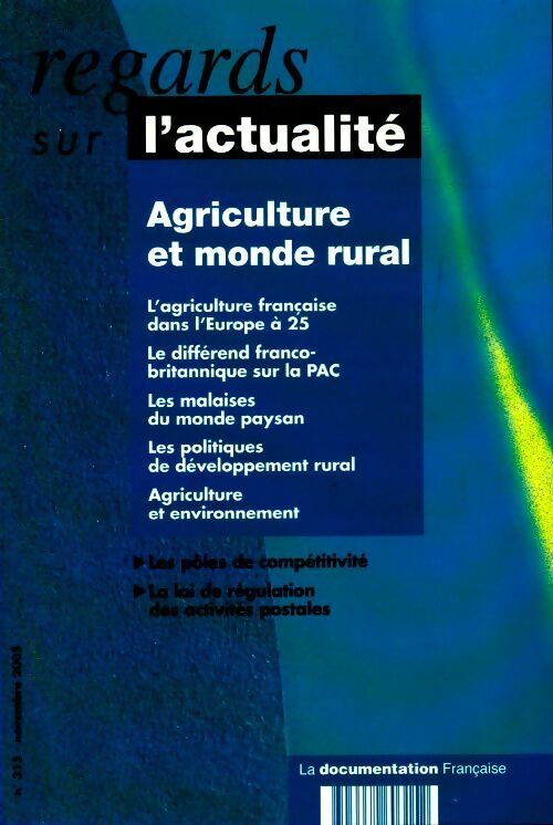 Livrenpoche : Regards sur l'actualité n°315. Agriculture et monde rural - Collectif - Livre
