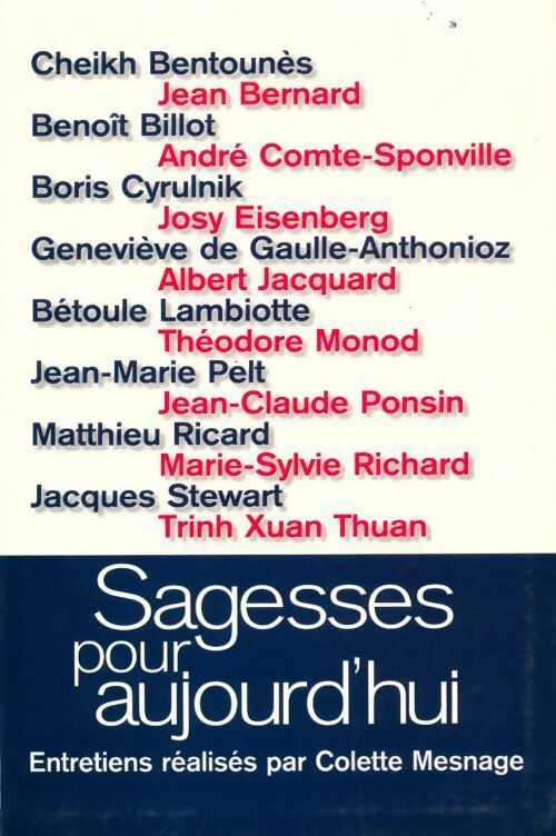 Livrenpoche : Sagesses pour aujourd'hui - Colette Mesnage - Livre